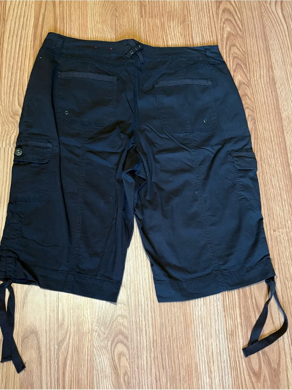 Dress barn Cargo Bermuda Shorts with Side Ties Dark Brown